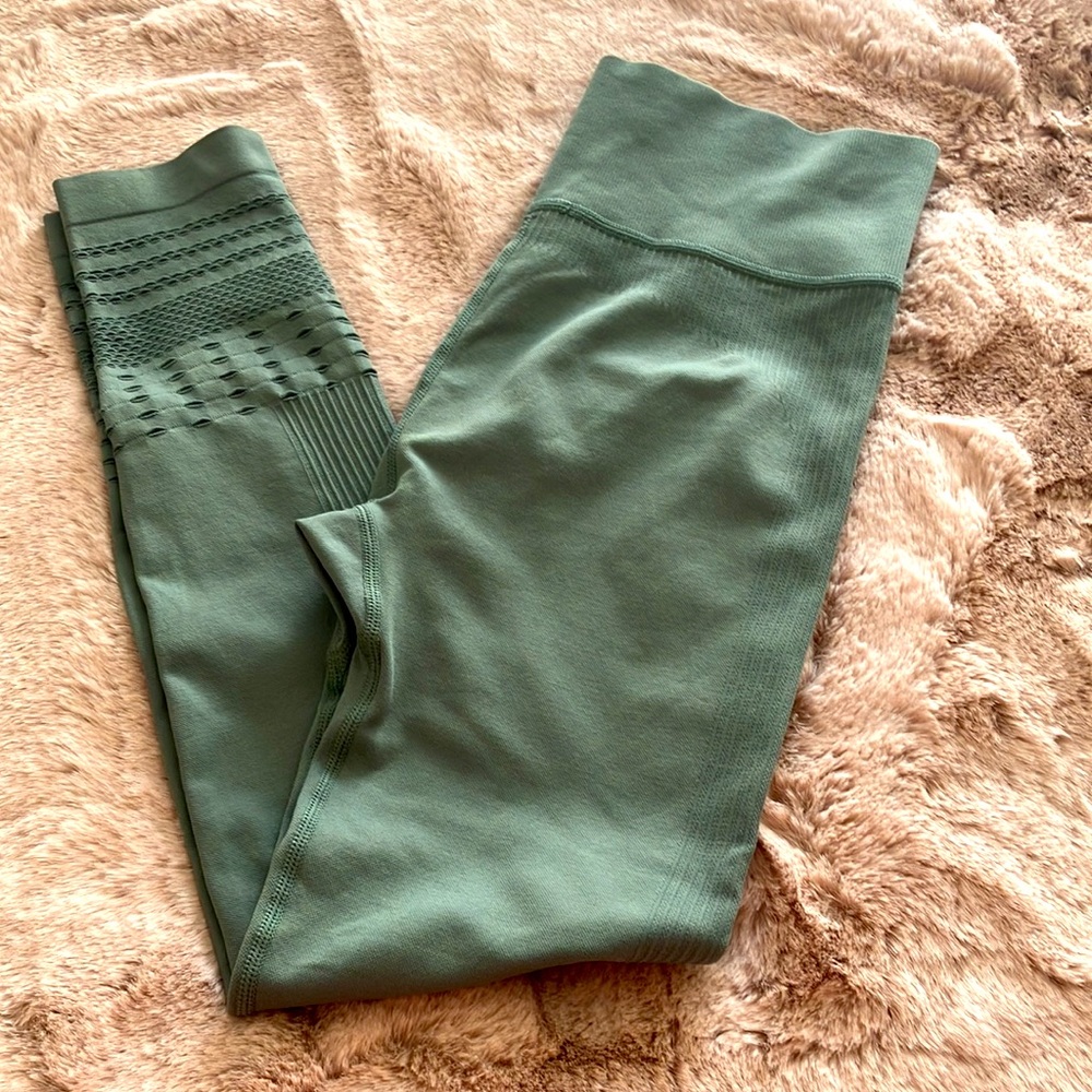 BODY & SOL OLIVE GREEN WOMEN’S HIGH WAISTED LEGGINGS SIZE L